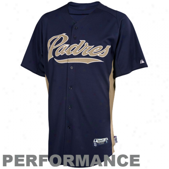 Majestic San Diego Padres Batting Practice Performance Jersey - Ships of war Blue-gold