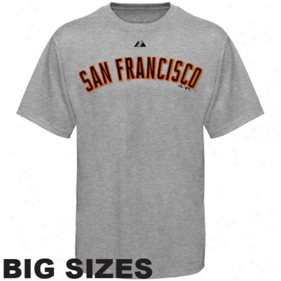 Majestic San Francisco Giants Away Big Sizes T-shirt - Ash