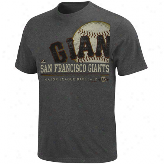 Majestic San Francisco Giants Submariner Heatbered T-shirt - Charcoal