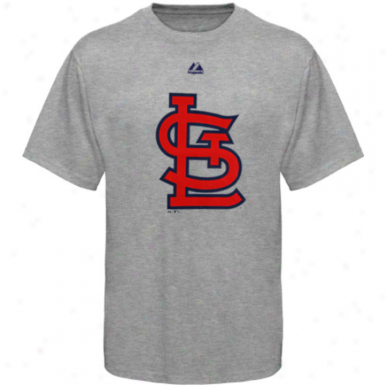 Majestic St. Louis Cardinals Ash Soft Density Official Logo T-shirt