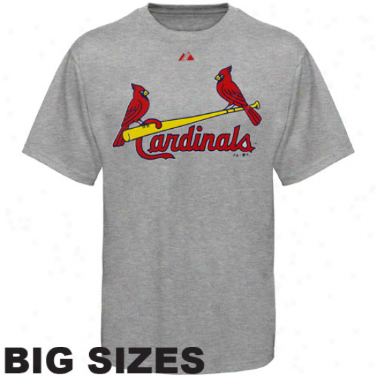 Majsetic St. Louis Cardinals Away Distended Sizes T-shirt - Ash