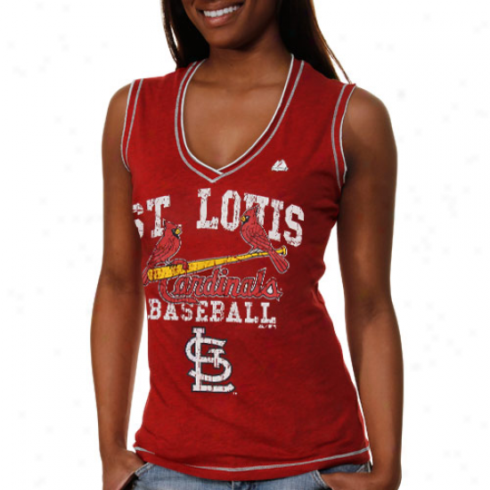 Majestic St. Louis Cardinals Women's My Crush Sleeveless T-shirt - Red