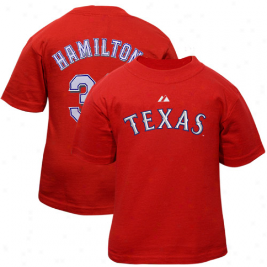 Majestic Texas Rangers #32 Josh Hamilton Infant Red Player T-shirt