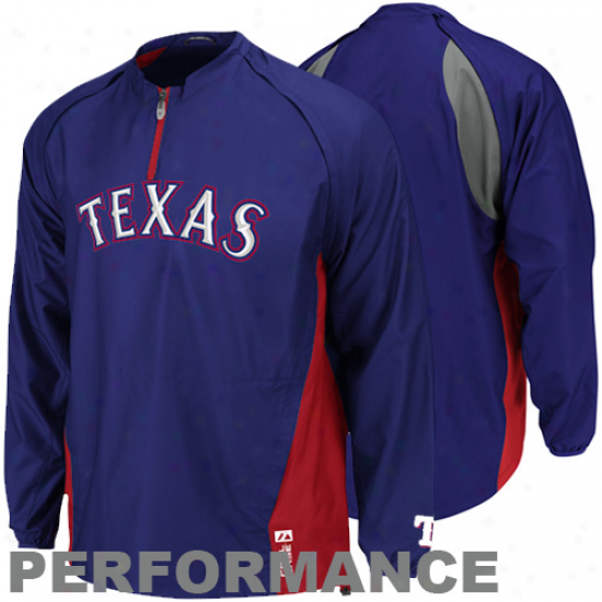 Majestic Texas Rangers Royal Blue-red Cool Basr Triple Peak Gamer Performance Jacket