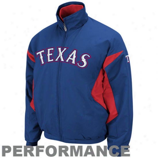 Majestic Texas Rangers Royal Blue-red Therma Found Triple Peak Premier Completely Zip Performance Jacket