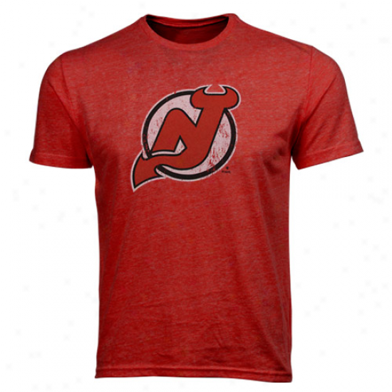 Majestic Threads New Jersey Devils Team Logo Tri-blend T-shirt - Red