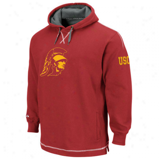 Majestic Usc Trojans Cardinal The Liberation Pullover Hoody Sweatshirt