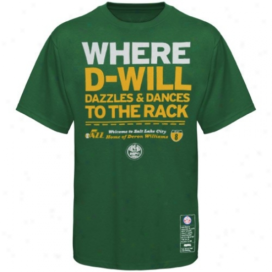 Majestic Utah Jazz #8 Deron Williams Green Nba Campaign Espn T-shirt