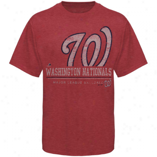 Majestic Washington Nationals Submariner Heathered T-shirt - Red