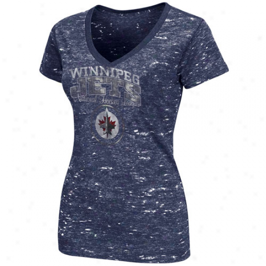 Majestic Winnipeg Jets Ladies Officia Contender Premium T-shirt - Navy Blue