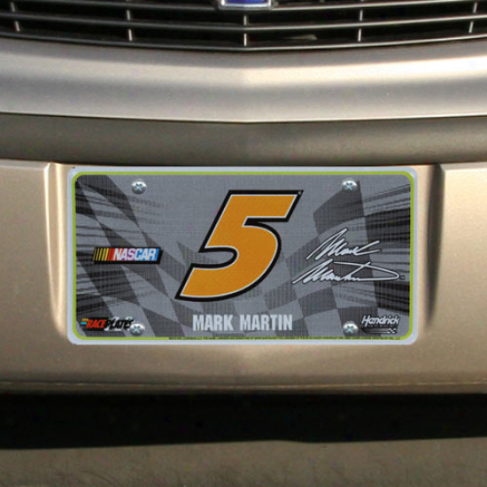 Mark Martin Checkered Flag License Plate