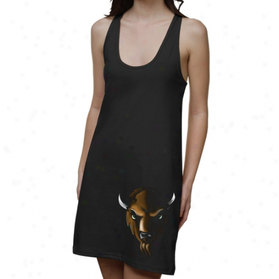 Marshall Thundering Herd Ladies Blackout Junior's Racerback Dress - Black