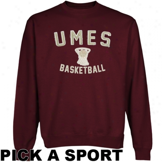 Maryland Eastern Shore Hawks Legacy Crew Neck Fleece Sweatshirt - Maroon