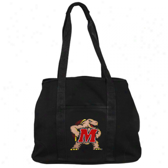 Maryland Terrapins Ladies Blaack Domestic Tote Bag