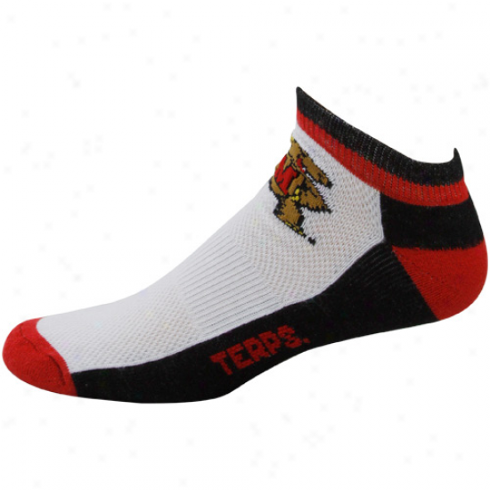 Maryland Terrapins White Color Block Half Cuson Crew Socks