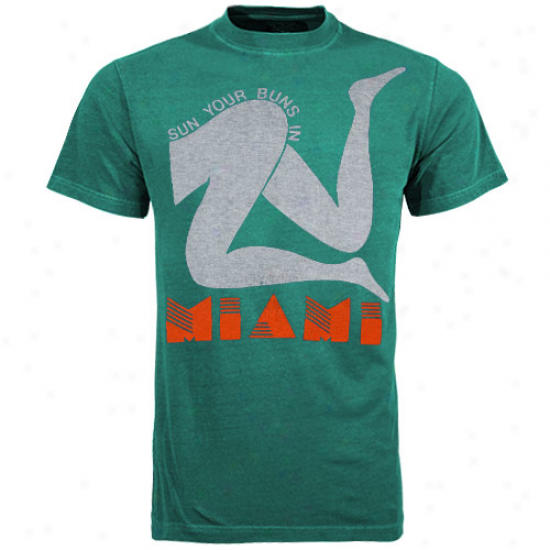 Miami Dolphins Aqua Sun Your Buns In Miami Tri-blend T-shirt
