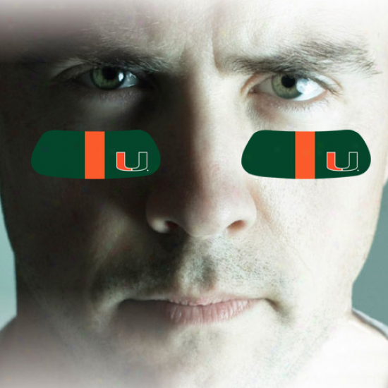 Miami Hurricanes 2-pair Green Team-colored Eye Black Strips