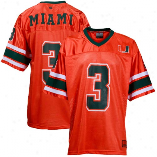 Miami Hurricanes #3 Stadium Replica Football Jersey - Orange
