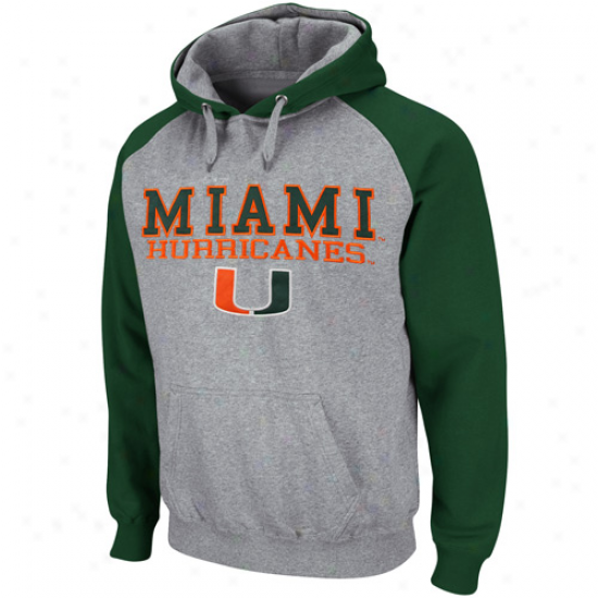 Miami Hurricanes Ash-green Atlas Pullover Hoodie Sweatshirt