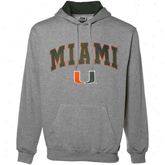 Miiami Hurricanes Gray Classic Twill Hoody Sweatshirt