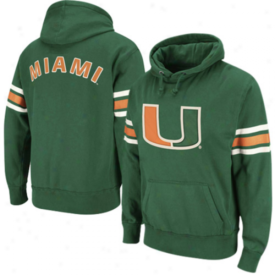 Miami Hurricanes Green Blindside Pullover Hoodie Sweatshirt