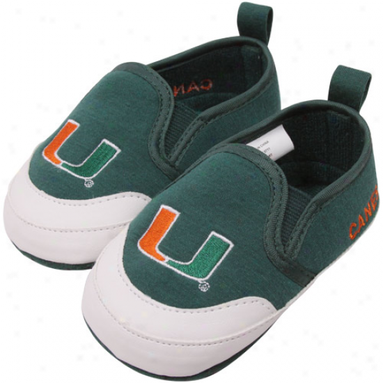 Miami Hurricanes Infant Green Pre-walk Shoss