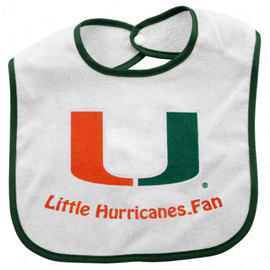 Miami Hurricanes Infant White Little Blow  Bib