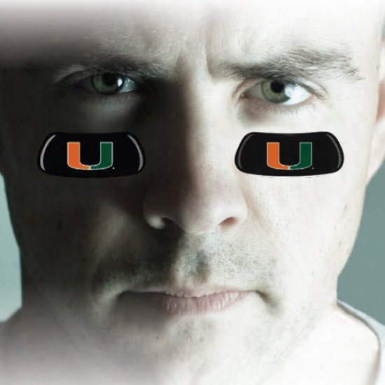 Miami Hurricanes Team Logo Eyeeblack Strips