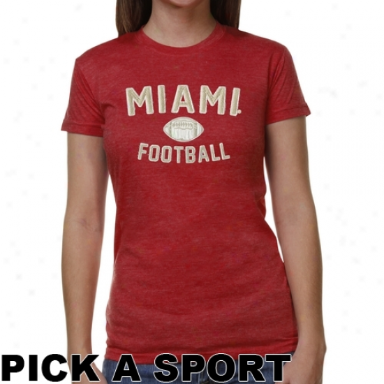 Miami University Redhawks Ladies Legacy Junior's Tri-blend T-shirt - Red