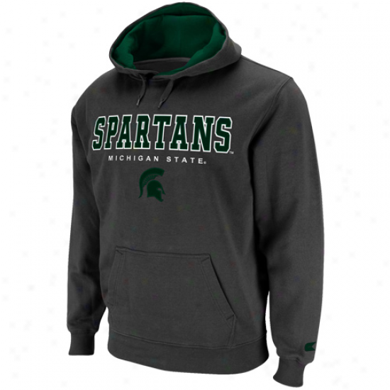 Michigan State Spartans Charcoal Atomatic Pullover Hoodie Sweatshirt