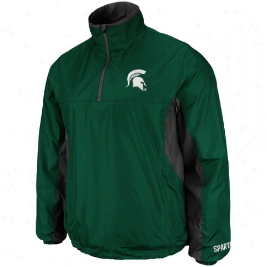 Michigan State Spartans Gunner Quartter Zip Pullover Jacket - Green