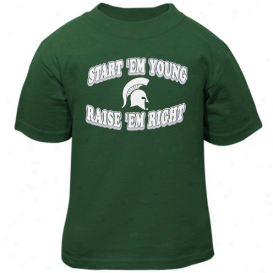 Michigan State Spartans Infant Gree nRaise 'em Right T-shirt