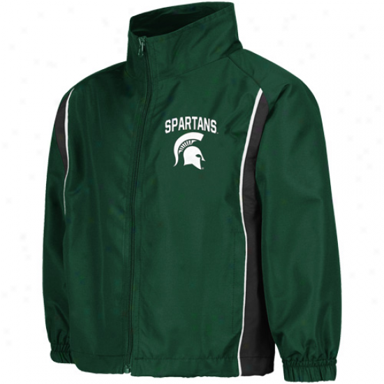 Michigan State Sppartans Preschool Green Drop Kick Full Zip Jacket