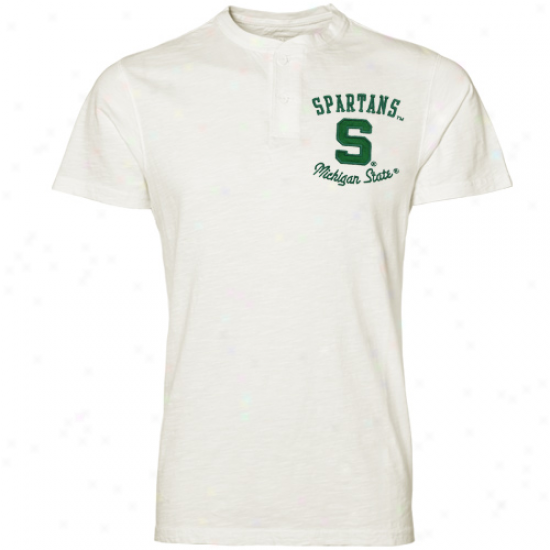 Michigan State Spartans Slacker Slub Henley T-shirt - Cream