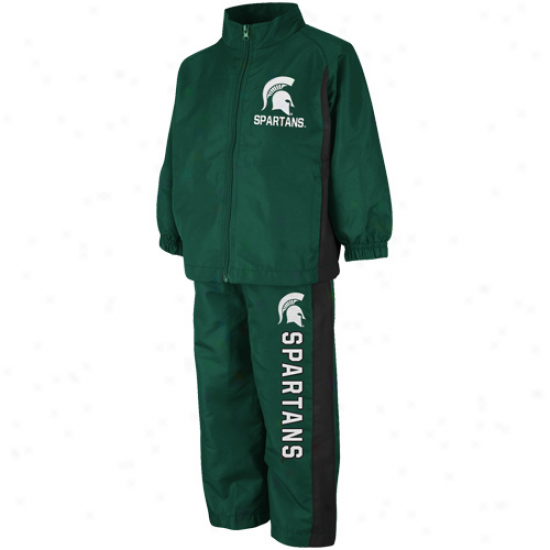 Michigan State Spartans Toddler Green Red Zone Full Zip Jacket & Pants Set