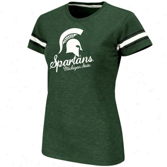 Michigan State Spartans Women's Backspin Crew Slub T-shirt - Green