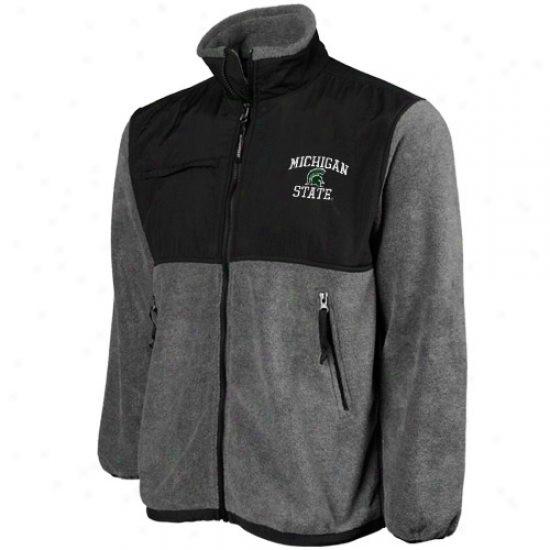 Michigan State Spartans Youth Black-gray Beacon Full Zip Jacket