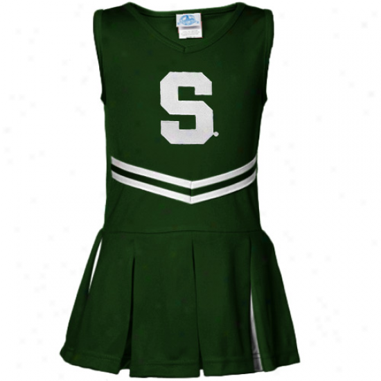 Michigan State Spartans Youth Girls Green Cheerleader Dress