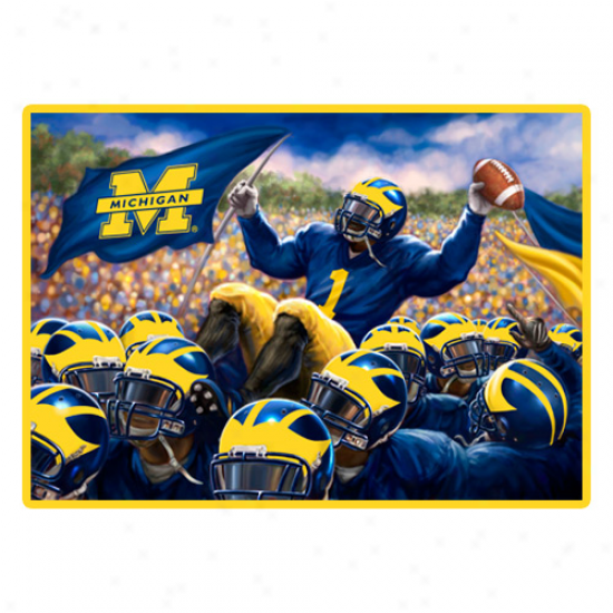 Michigan Wolverines 48'' X 60'' Football Team Celebration Fleece Blanket