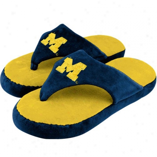 Michigan Wolverines Maize-navy Blue Comfyflop Indoor Flip Flop