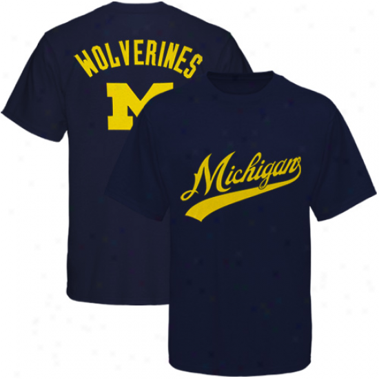 Michigan Wolverines Navy Blue Blender T-shirt