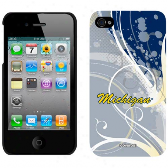 Michigan Wolverines Swirl Iphone 4 Case