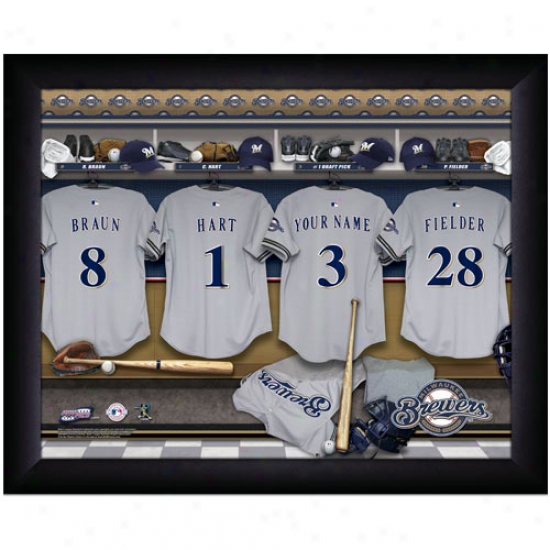 Milwaukee Brewers Customized Locker Room Black Framed Photo