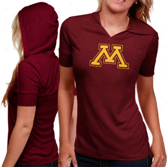 Minnesota Golden Gophers Ladies Maroon Crush Premium Hooded T-shirt