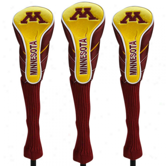 Minnesota Golden Gophers Maroon-gold 3-pack Golf Club Headcovers