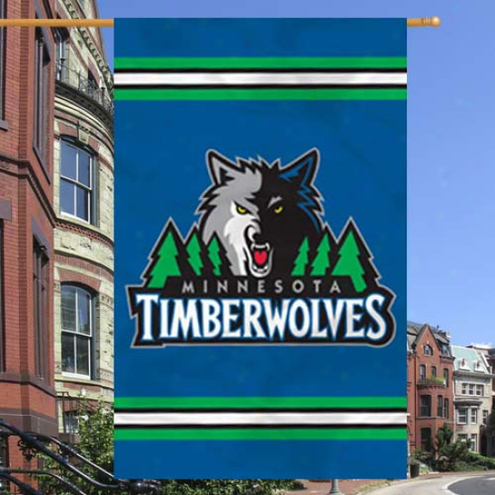 "minnesota Timberwolves 44"" X 28"" Navy Azure Team Logo Applique Banner"