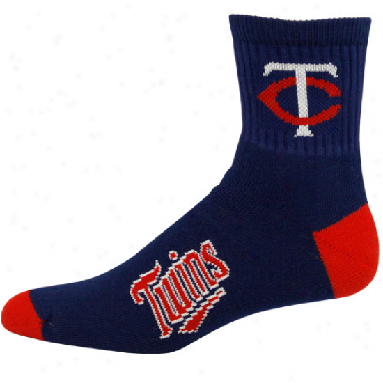 Minnesota Twins Navy Blue Team Color Block Socks