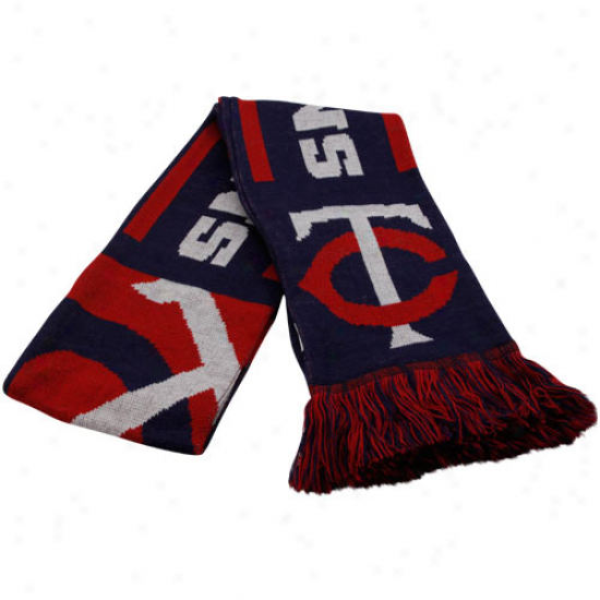 Minnesota Twins Navy Blue Team Fimbriate Knit Scarf