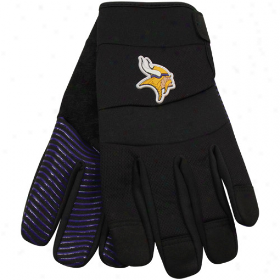 Minnesota Vikings Black Deluxe Utilify Work Gloves