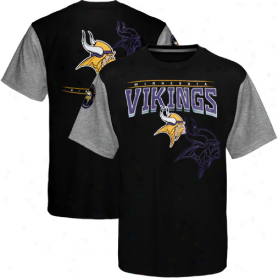 Minnesota Vikings Hardknock Premium T-shirt - Black-ash